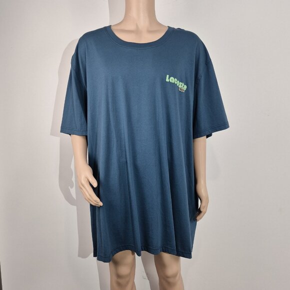Lacoste Other - Lacoste Men's Crew Neck Cotton T-shirt Size 4XLB Logo Print Blue (31)